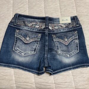 Miss Me Embellished Blue Denim Shorts